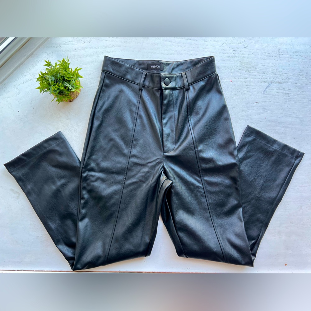 Wildfox high waist vegan leather pants brushed inside